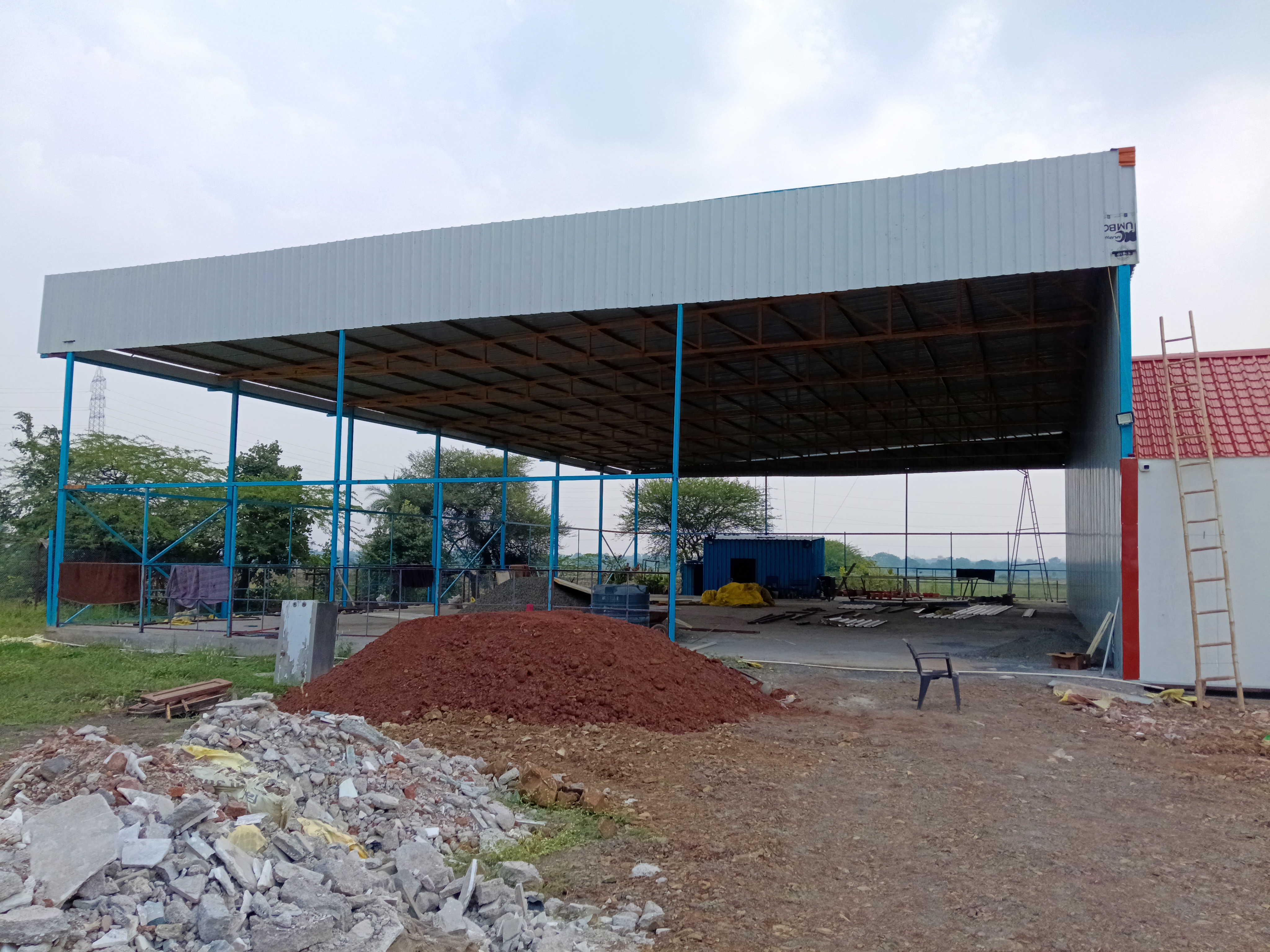 Turf with changing rooms